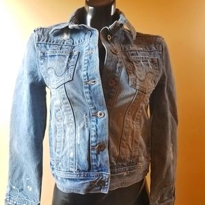 Hydraulic Distressed Denim Jacket